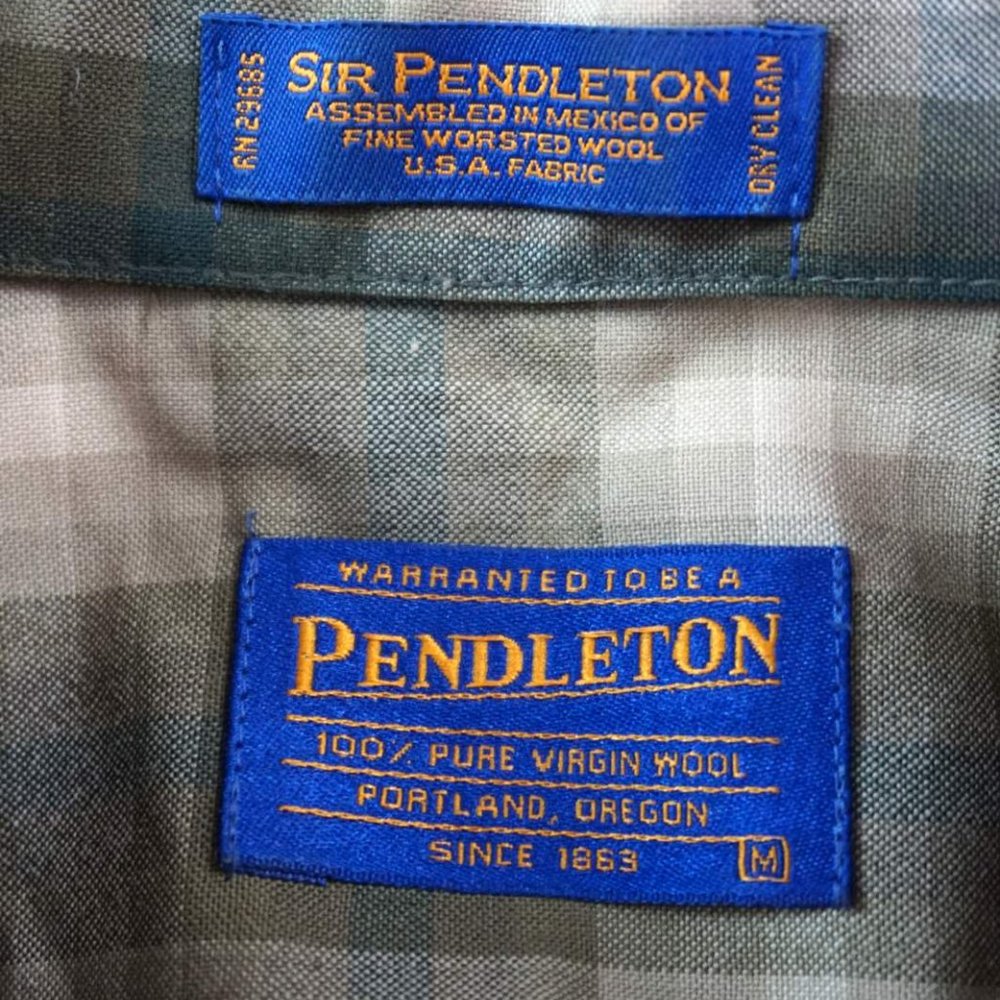 Sir Pendleton 100% Wool Plaid Button Front Shirt … - image 5